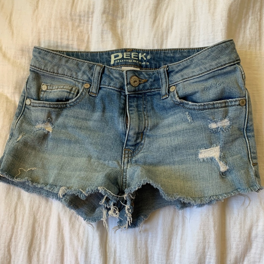 peek denim shorts